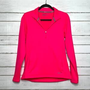 Nike Golf Tour Performance Quarter Zip Pullover Hot Pink Fleece Lined Medium